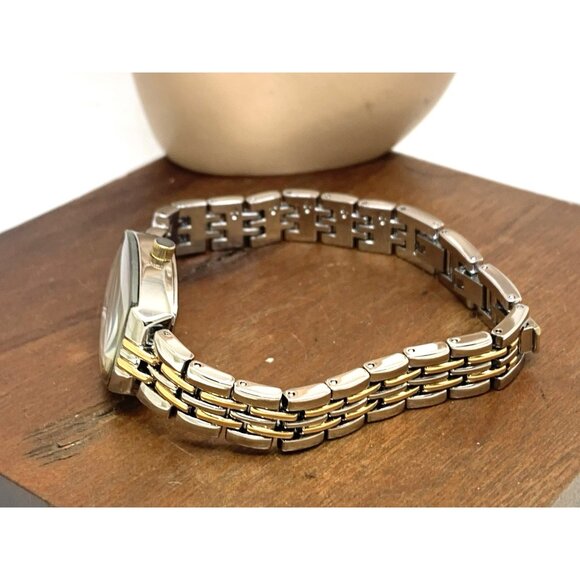 Timex Women's Watch TW2T50200 Quartz Silver Dial Rectangle Two Tone Steel 21mm - Picture 9 of 14